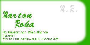 marton roka business card