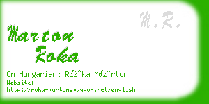 marton roka business card